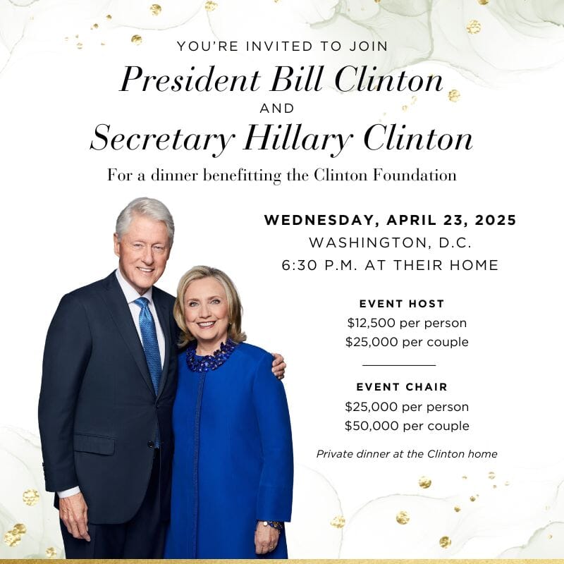 Join President Bill Clinton and Secretary Hillary Clinton